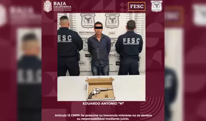 Detienen a hombre armado en Ensenada