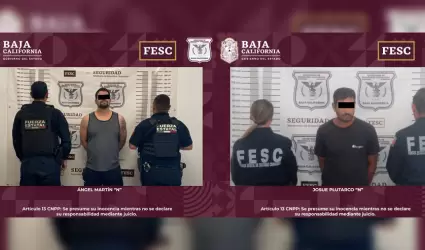 Hombres detenidos por contar con �rdenes judiciales activas en Ensenada