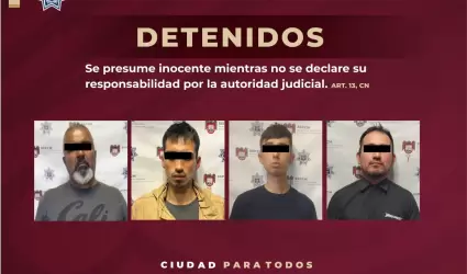 Cinco detenidos y cuatro armas decomisadas