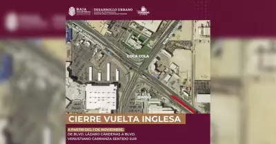 Cierre de vuelta inglesa en bulevar L�zaro C�rdenas para ingresar a bulevar Venu