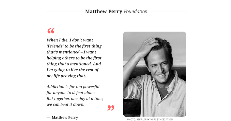 La Fundación Matthew Perry: la institución creada en honor al