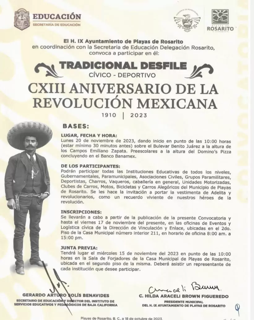 Invitan a participar en el desfile de la Revoluci�n Mexicana