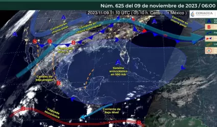 Sistemas meteorolgicos del 9 de noviembre de 2023