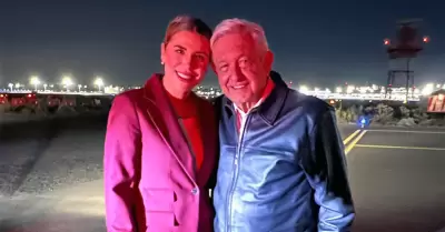 Marina del Pilar y Andr�s Manuel L�pez Obrador