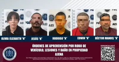 Capturan a cinco imputados con orden de aprehensi�n por robo de veh�culo