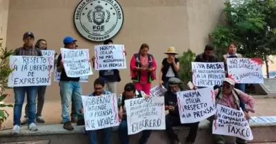 Manifestacin de periodistas en Taxco
