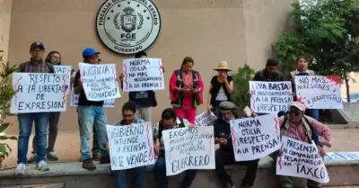 Manifestaci�n de periodistas en Taxco