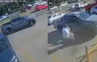 VIDEO Sin importar que trajera niños, despojan camioneta a un hombre afuera de una guardería