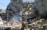 Bomberos rescatan a dos personas atrapadas en el fuego de viviendas en Lomas Taurinas