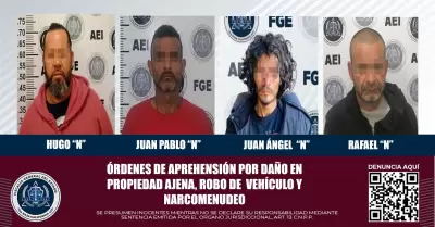 Detienen a cuatro pr�fugos de la justicia