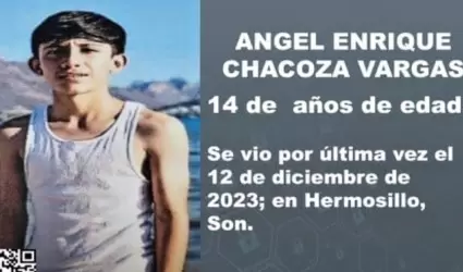 Lanzan Alerta Amber por la desaparicin de ngel Enrique Chacoza Vargas, de 14 a