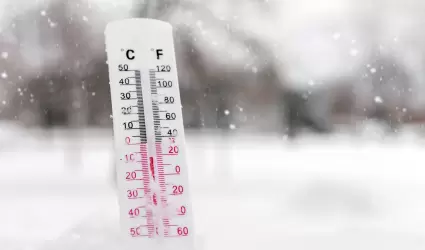Temperaturas extremas fr�o term�metro nevada