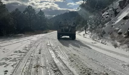 Trabajan en retiro de nieve en tramos carreteros