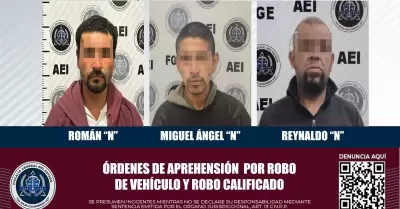 2 por robo de veh�culo y uno por robo calificado