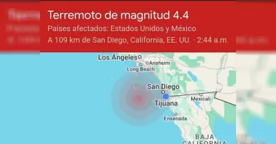 Sismo de magnitud 4.4 sacude la regi�n de San Diego en California