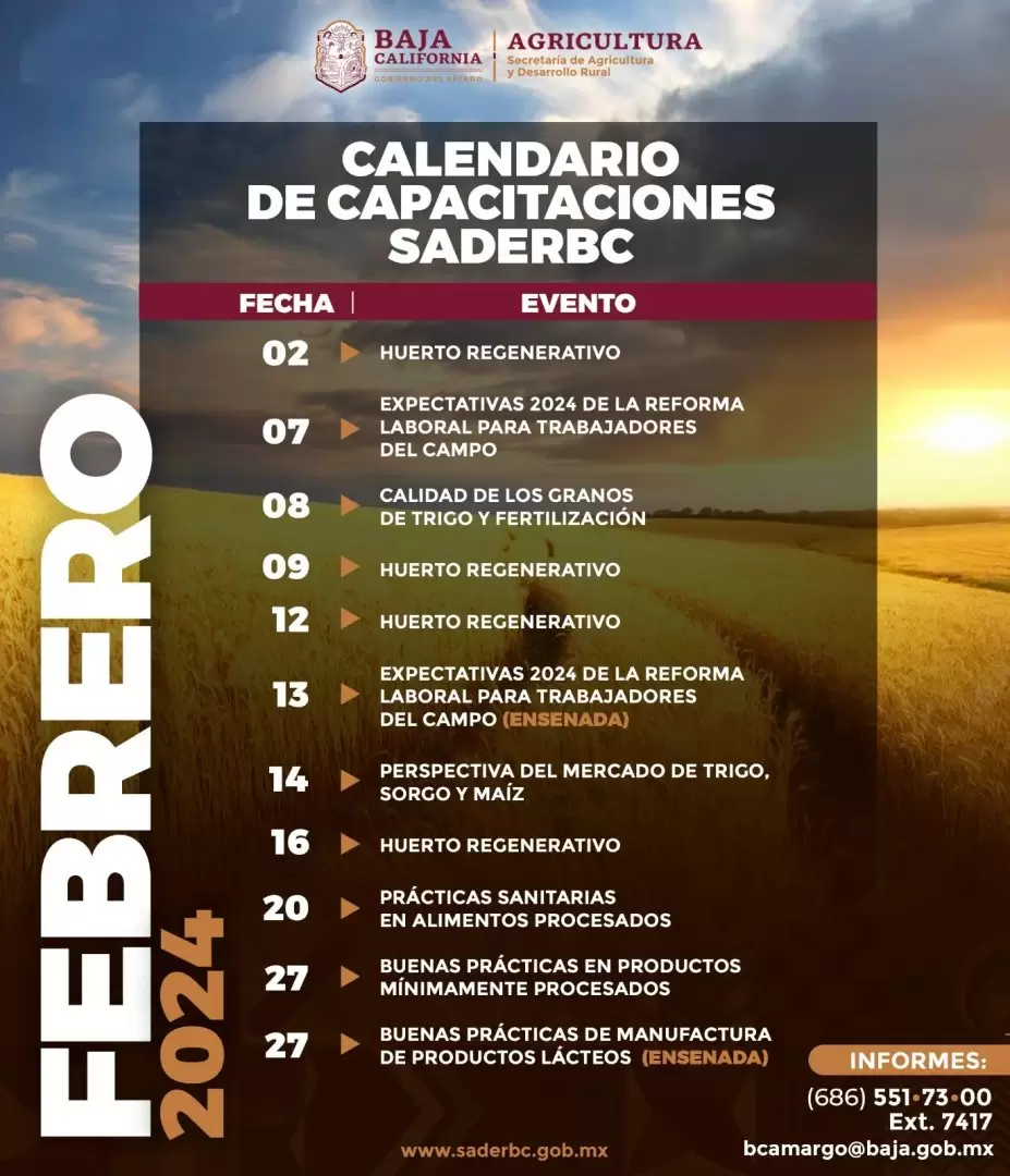 Presentan calendario de capacitaciones para febrero 2024