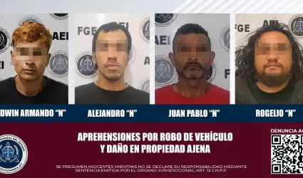 4 personas relacionadas con el delito de robo de vehculo