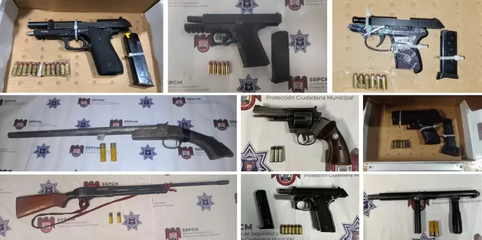 Capturan a diez personas y decomisa 9 armas en un fin de semana