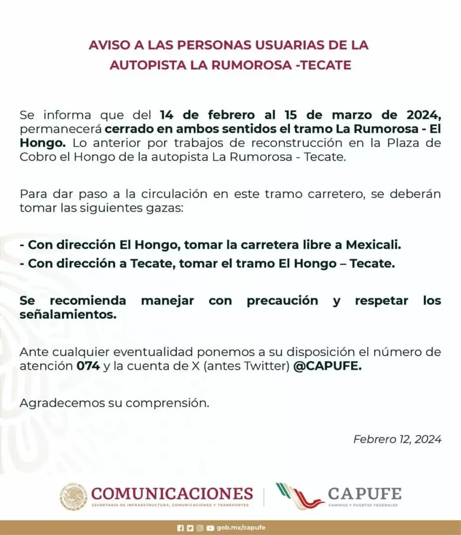 Cierre de carretera