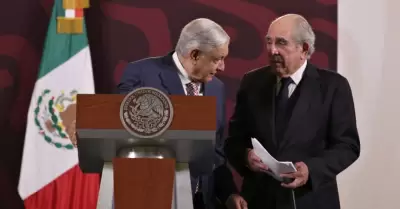 Andrs Manuel Lpez Obrador, en su conferencia en Palacio Nacional. Asiste Pablo