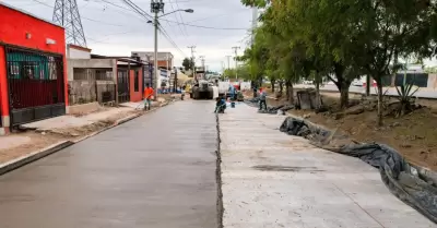 Pavimentacin con concreto hidrulico de la calle Villas Del Canal
