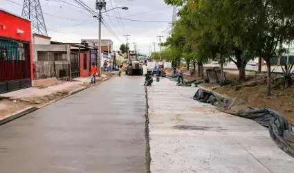 Pavimentacin con concreto hidrulico de la calle Villas Del Canal