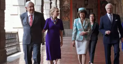 Reyes de Suecia en visita a Palacio Nacional