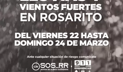 Anuncian lluvias el fin de semana en Rosarito