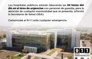 Hospitales pblicos contarn con guardias en el rea de urgencias