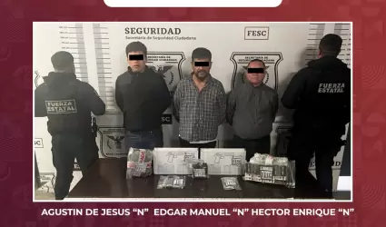 Personas detenidas con armas de fuego y cartuchos tiles en Playas de Rosarito