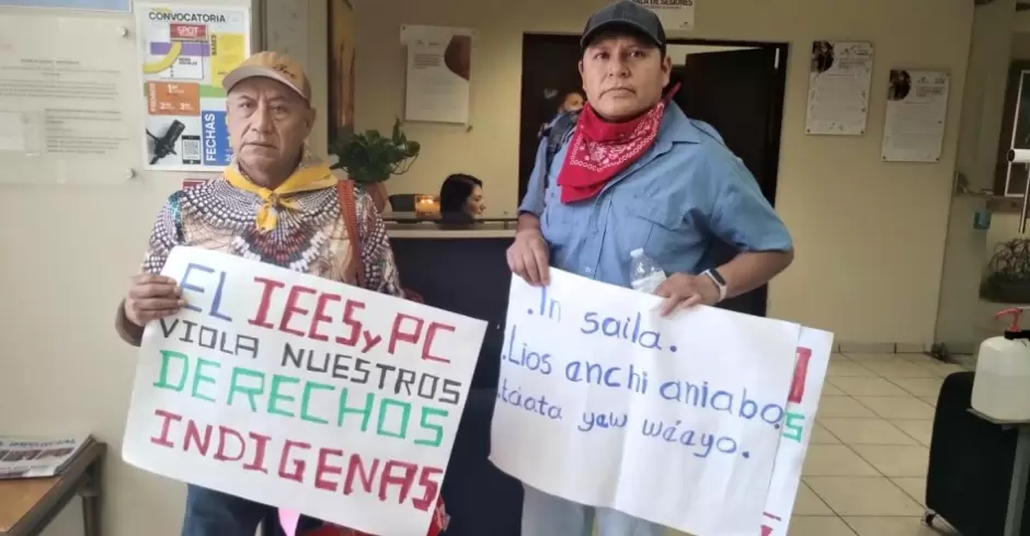 Protesta de la comunidad Yoreme en el IEE Sonora