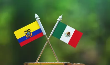 Bandera de M�xico y Ecuador