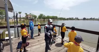 Clnica de pesca deportiva infantil en San Quintn