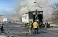 Incendio en triler provoca caos en Hermosillo