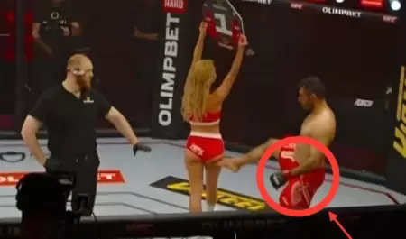 Ali Heibati, peleador iran de MMA, patea a "ring girl"