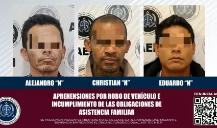2 investigados por robo de veh�culo y uno por incumplir con manutenci�n
