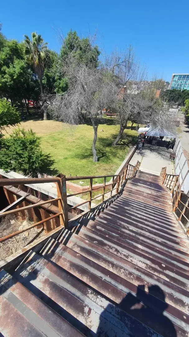 Denuncian deterioro de puente peatonal de Plaza R�o