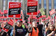 Trabajadores de hoteles y limpieza protestaron por un salario mnimo de 25 dlares por hora