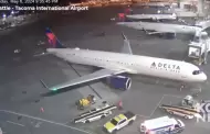 VIDEO Avin se incendia al aterrizar en Seattle