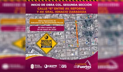 Anuncia CESPM reposici�n de subcolector del sistema de alcantarillado pluvial
