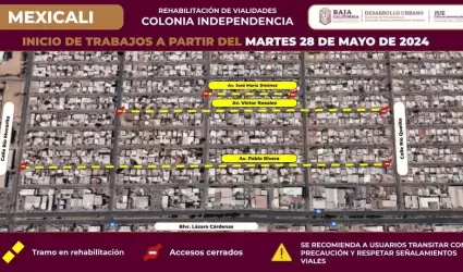 Anuncia SIDURT trabajos de rehabilitacin en colonia independencia en Mexicali