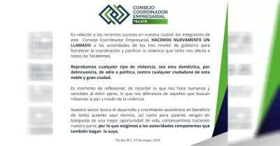 Llama CCE de Tecate a fortalecer la coordinaci�n en materia de seguridad