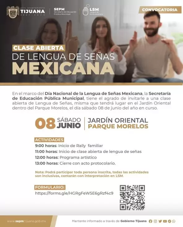 Clase abierta de Lengua de Seas Mexicana en Parque Morelos