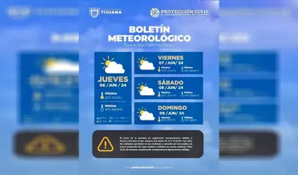 Gobierno de Tijuana anuncia el pronstico meteorolgico para los prximos das