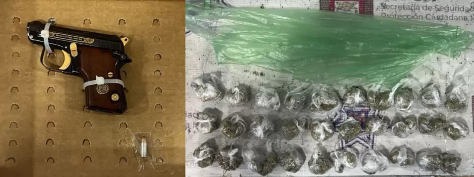 Capturan a sujeto armado y con marihuana