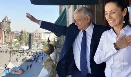 Andr�s Manuel L�pez Obrador y Claudia Sheinbaum