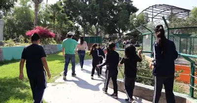 Visitan ni�os de centro de atenci�n m�ltiple zona de animales del Parque Morelos