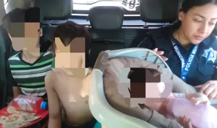 Ni�os que estaban solos en vivienda de Las Lomas