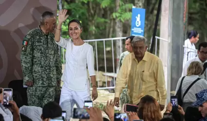Claudia Sheinbaum y el presidente Andr�s Manuel L�pez Obrador asistieron a la In