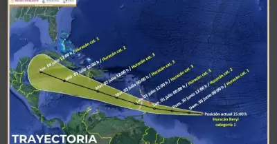 La tormenta tropical Beryl se ha intensificado a huracn de categora 1